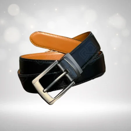 Double-Sided Leather Belt Brown and Black
