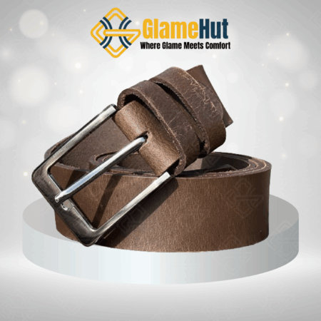 Brown Pull-Up Buffalo Leather Belt